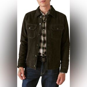 Lucky Brand Cole Hauser‎ Suede Military Shirt Jacket Size Large New With Tags
